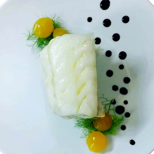 Baccalà sous vide con Arance i Finocchietto Selvatico